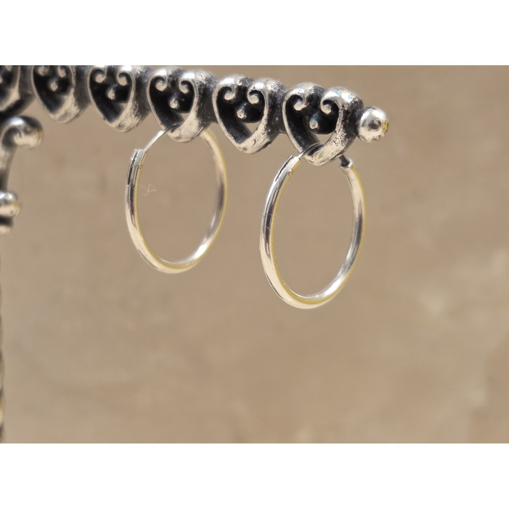 Sterling Silver IBB 18mm Hoop Earrings‎